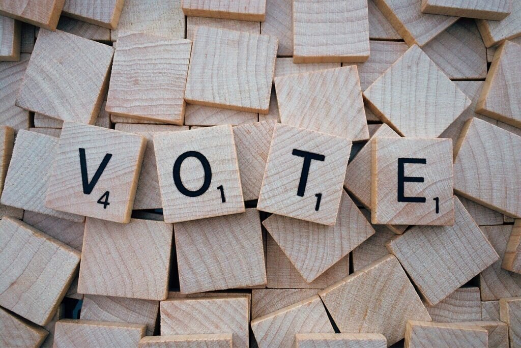 Vote in Scrabble Letters